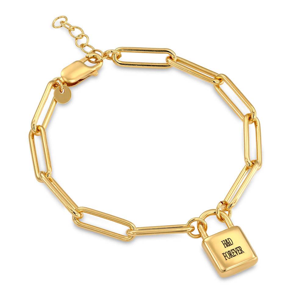 Allie Vorhängeschloss Gliederarmband - vergoldetes Sterlingsilber-3 Allie Vorhängeschloss Gliederarmband - vergoldetes Sterlingsilber-3 Produktfoto