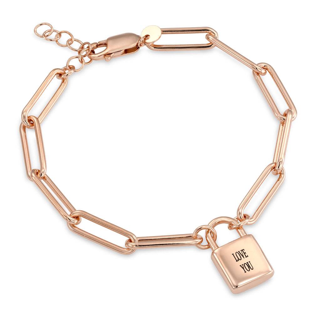 Allie Vorhängeschloss Gliederarmband - rosévergoldetes Sterlingsilber-4 Allie Vorhängeschloss Gliederarmband - rosévergoldetes Sterlingsilber-4 Produktfoto