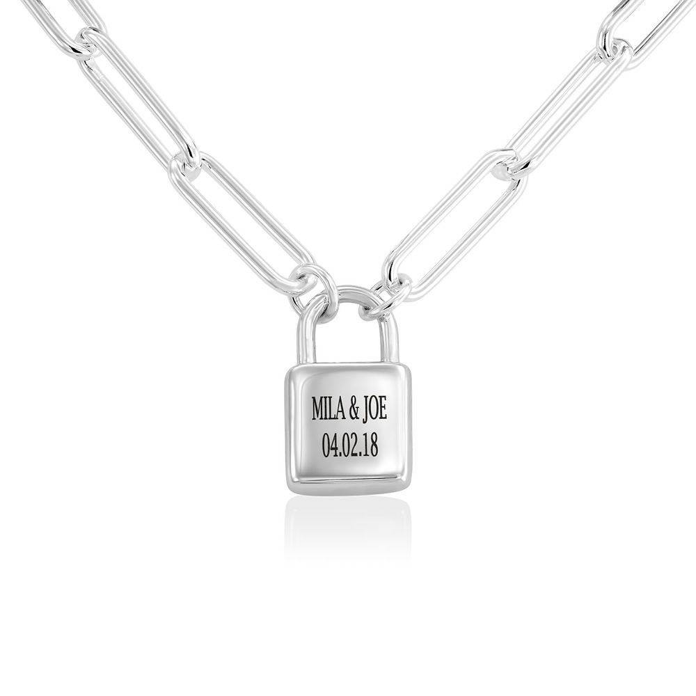 Allie Vorhängeschloss Gliederarmband - 925er Sterlingsilber-5 Produktfoto