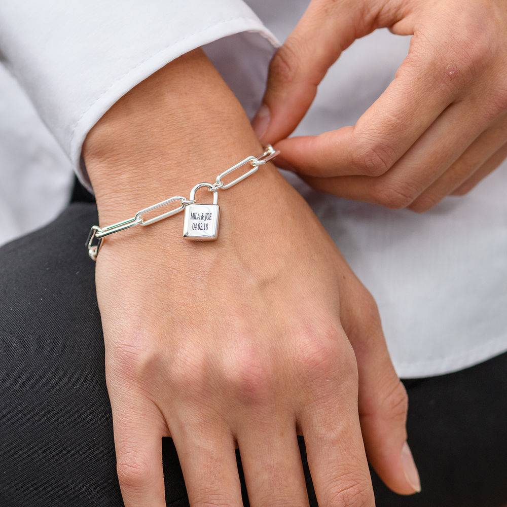 Allie Vorhängeschloss Gliederarmband - 925er Sterlingsilber-3 Produktfoto