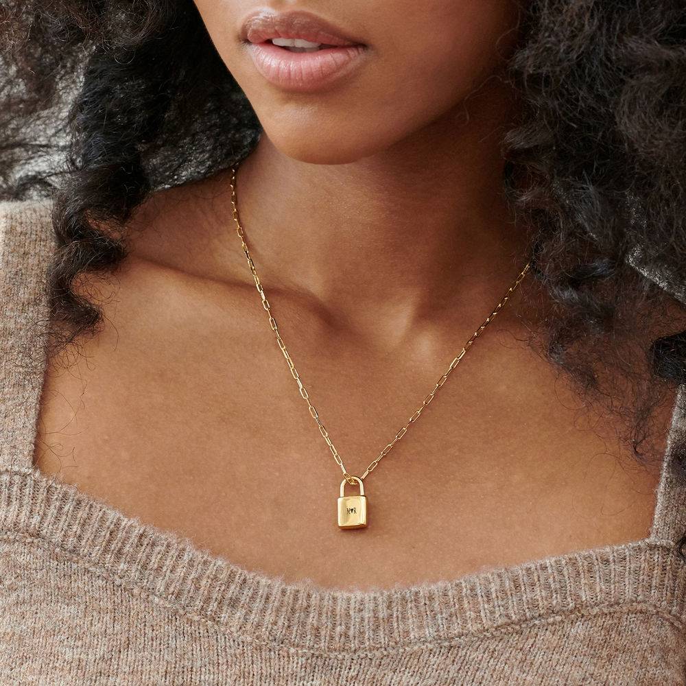 Allie Vorhängeschloss Gliederkette - Gold-Vermeil-4 Produktfoto
