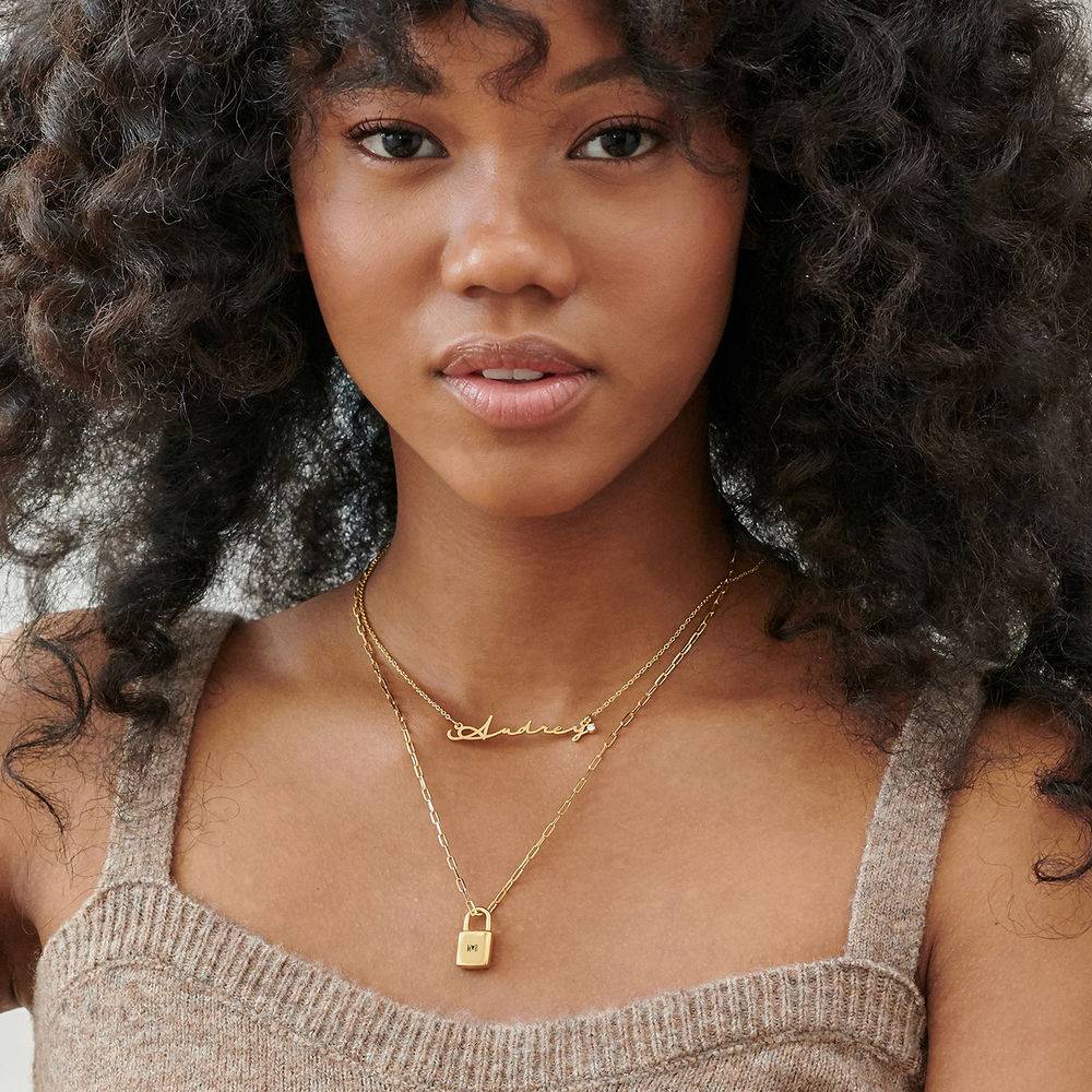 Allie Vorhängeschloss Gliederkette - Gold-Vermeil-3 Produktfoto