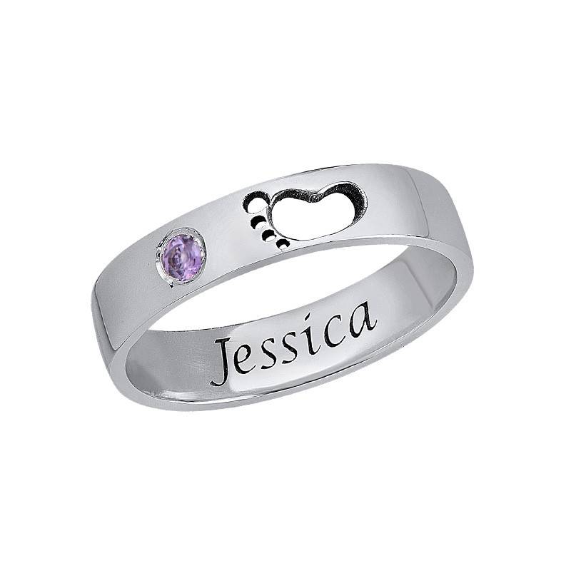 Babyfuß-Ring mit Innengravur - in Silber-1 Babyfuß-Ring mit Innengravur - in Silber-1 Produktfoto