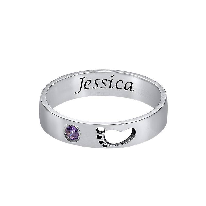 Babyfuß-Ring mit Innengravur - in Silber-2 Babyfuß-Ring mit Innengravur - in Silber-2 Produktfoto