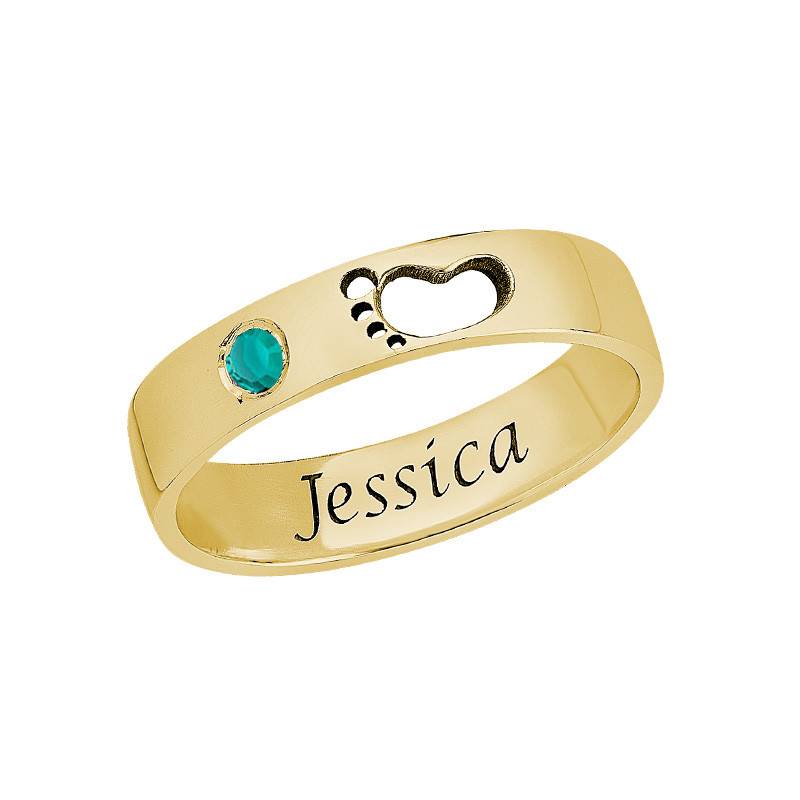 Babyfuß-Ring mit Innengravur - in Vergoldung-1 Produktfoto