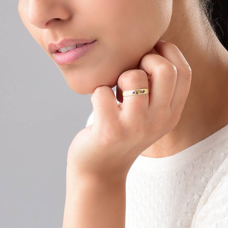 Babyfuß-Ring mit Innengravur - in Vergoldung-3 Produktfoto