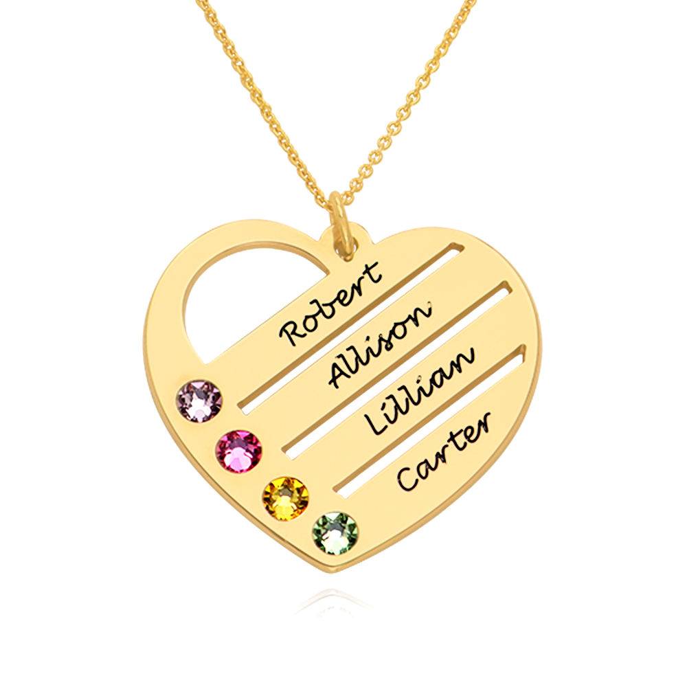 Terry Herzkette mit eingravierten Namen und Geburtssteinen - 417er Gelbgold-1 Terry Herzkette mit eingravierten Namen und Geburtssteinen - 417er Gelbgold-1 Produktfoto