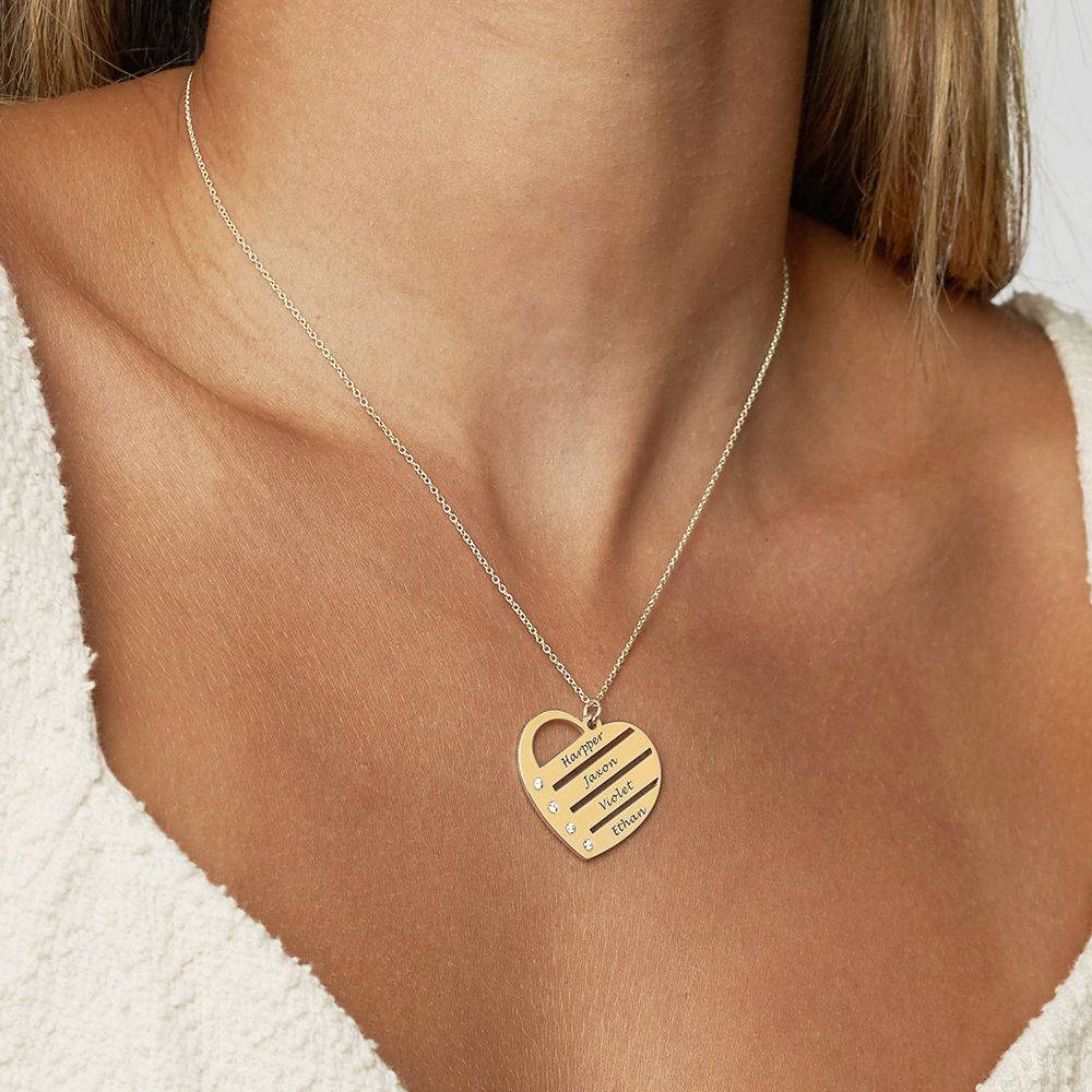 Terry Herzkette mit eingravierten Namen und Diamanten - Vergoldet-2 Terry Herzkette mit eingravierten Namen und Diamanten - Vergoldet-2 Produktfoto