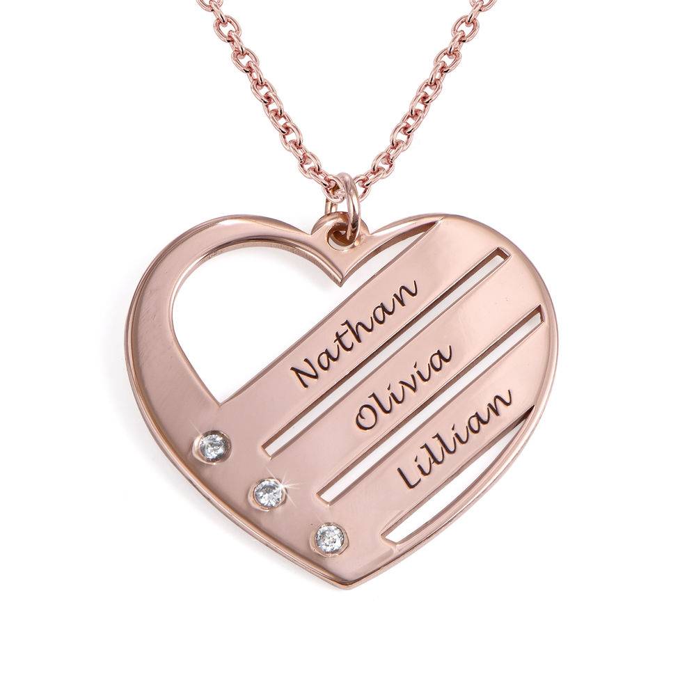 Terry Herzkette mit eingravierten Namen und Diamanten - - Rosévergoldet-1 Terry Herzkette mit eingravierten Namen und Diamanten - - Rosévergoldet-1 Produktfoto