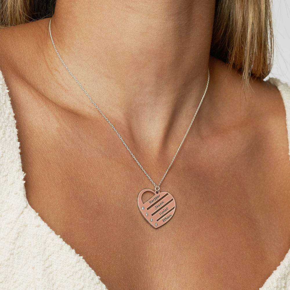 Terry Herzkette mit eingravierten Namen und Diamanten - - Rosévergoldet-2 Terry Herzkette mit eingravierten Namen und Diamanten - - Rosévergoldet-2 Produktfoto