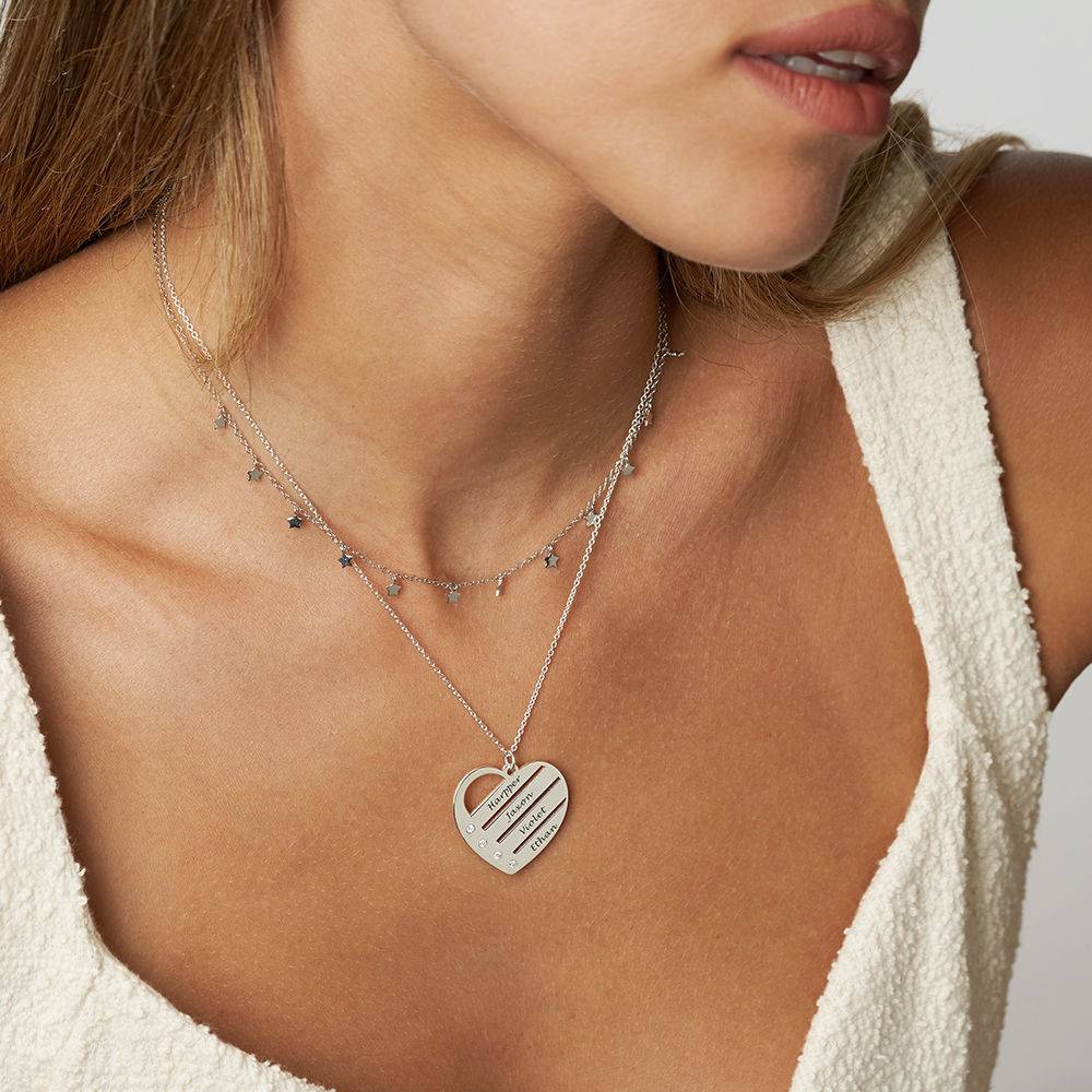 Terry Herzkette mit eingravierten Namen und Diamanten - Silber-3 Terry Herzkette mit eingravierten Namen und Diamanten - Silber-3 Produktfoto