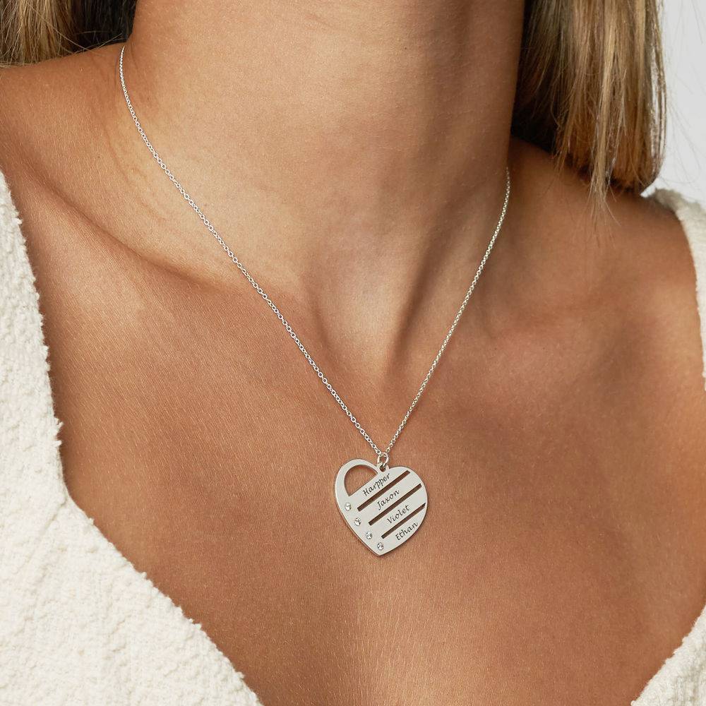 Terry Herzkette mit eingravierten Namen und Diamanten - Silber-2 Terry Herzkette mit eingravierten Namen und Diamanten - Silber-2 Produktfoto