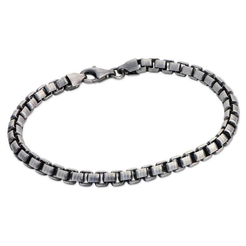 Venezianerkette-Armband für Männer - 925er schwarzes Sterlingsilber-1 Venezianerkette-Armband für Männer - 925er schwarzes Sterlingsilber-1 Produktfoto