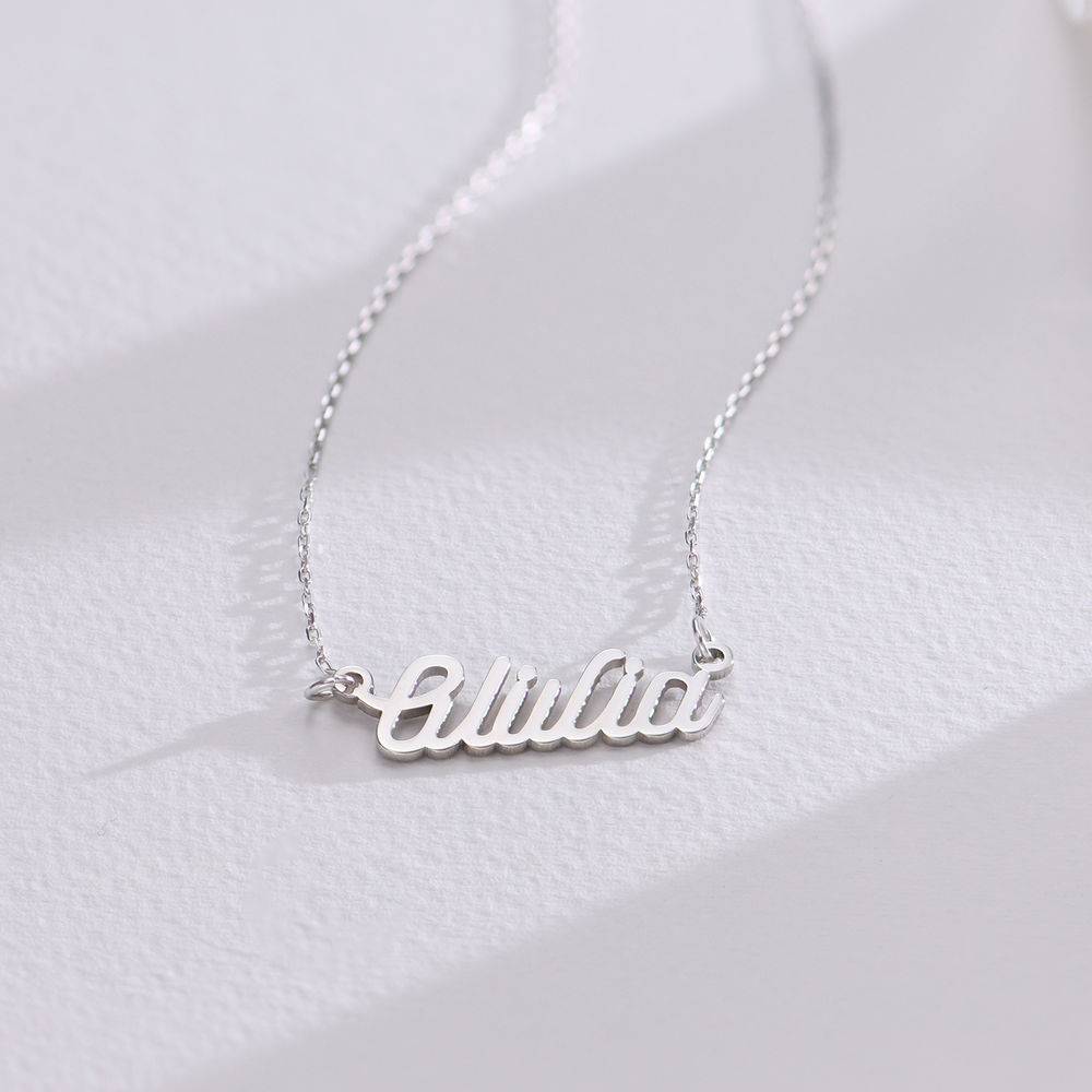 Twirl Script Namenskette - 417er Weißgold-4 Produktfoto