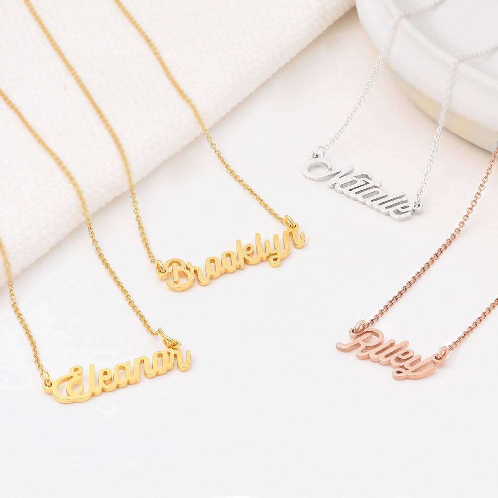 Twirl Script Namenskette - Gold-Vermeil-1 Produktfoto
