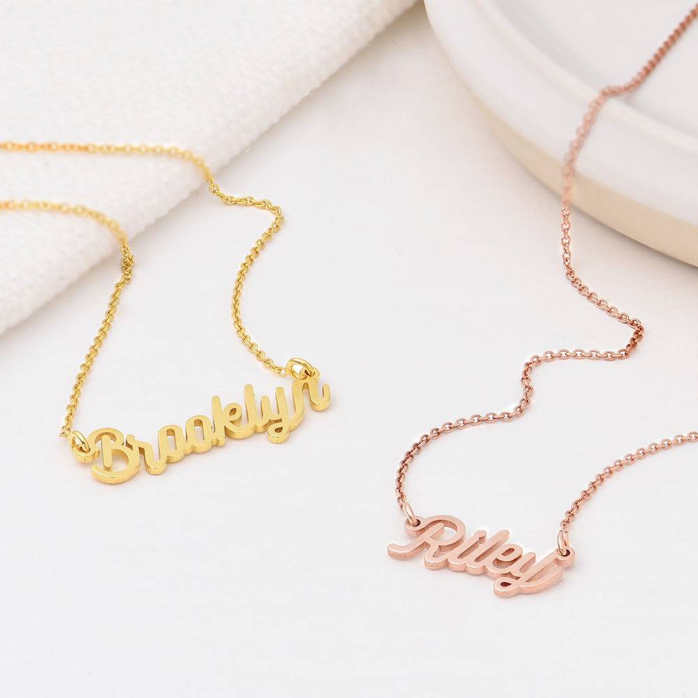 Twirl Script Namenskette - rosévergoldetes Sterlingsilber-5 Twirl Script Namenskette - rosévergoldetes Sterlingsilber-5 Produktfoto