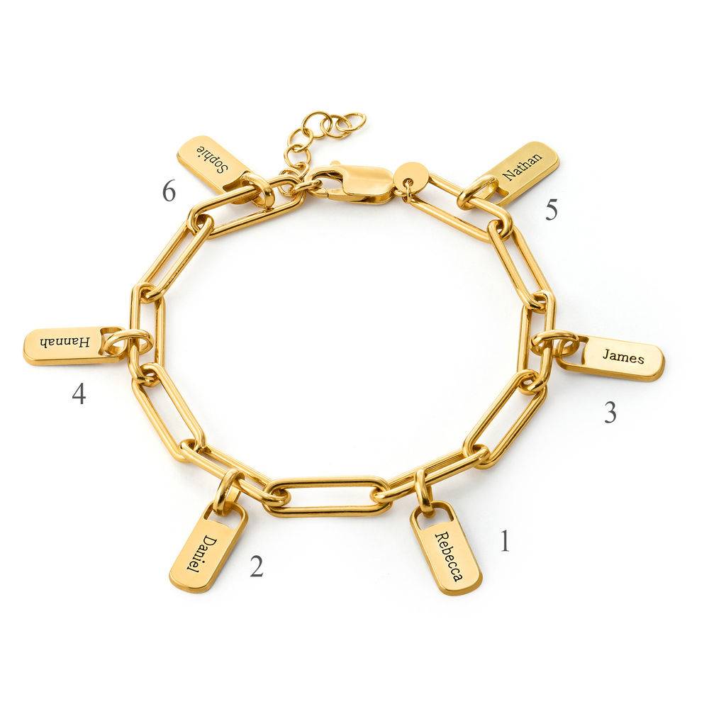 Rory Gliederarmband mit gravierten Charms - vergoldetes Sterlingsilber-2 Rory Gliederarmband mit gravierten Charms - vergoldetes Sterlingsilber-2 Produktfoto