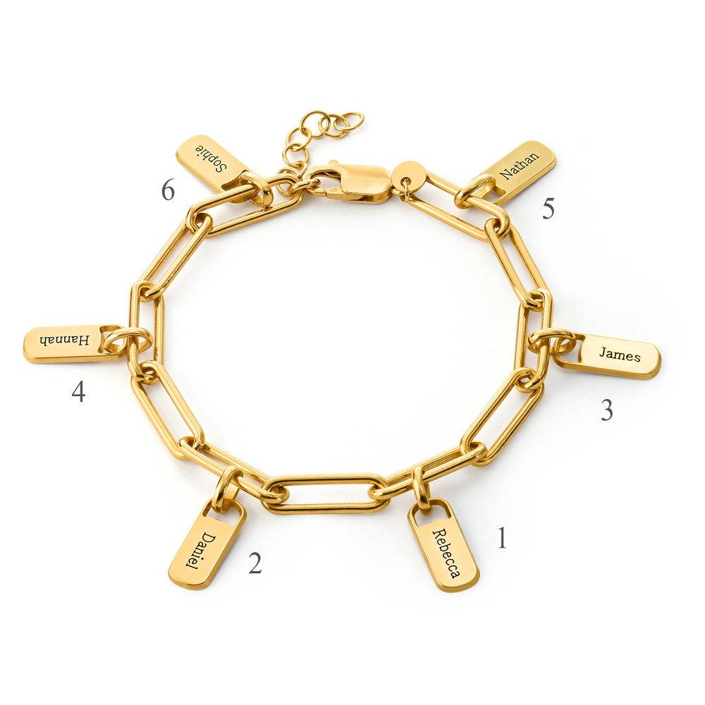 Rory Gliederarmband mit gravierten Charms - Gold-Vermeil-1 Rory Gliederarmband mit gravierten Charms - Gold-Vermeil-1 Produktfoto
