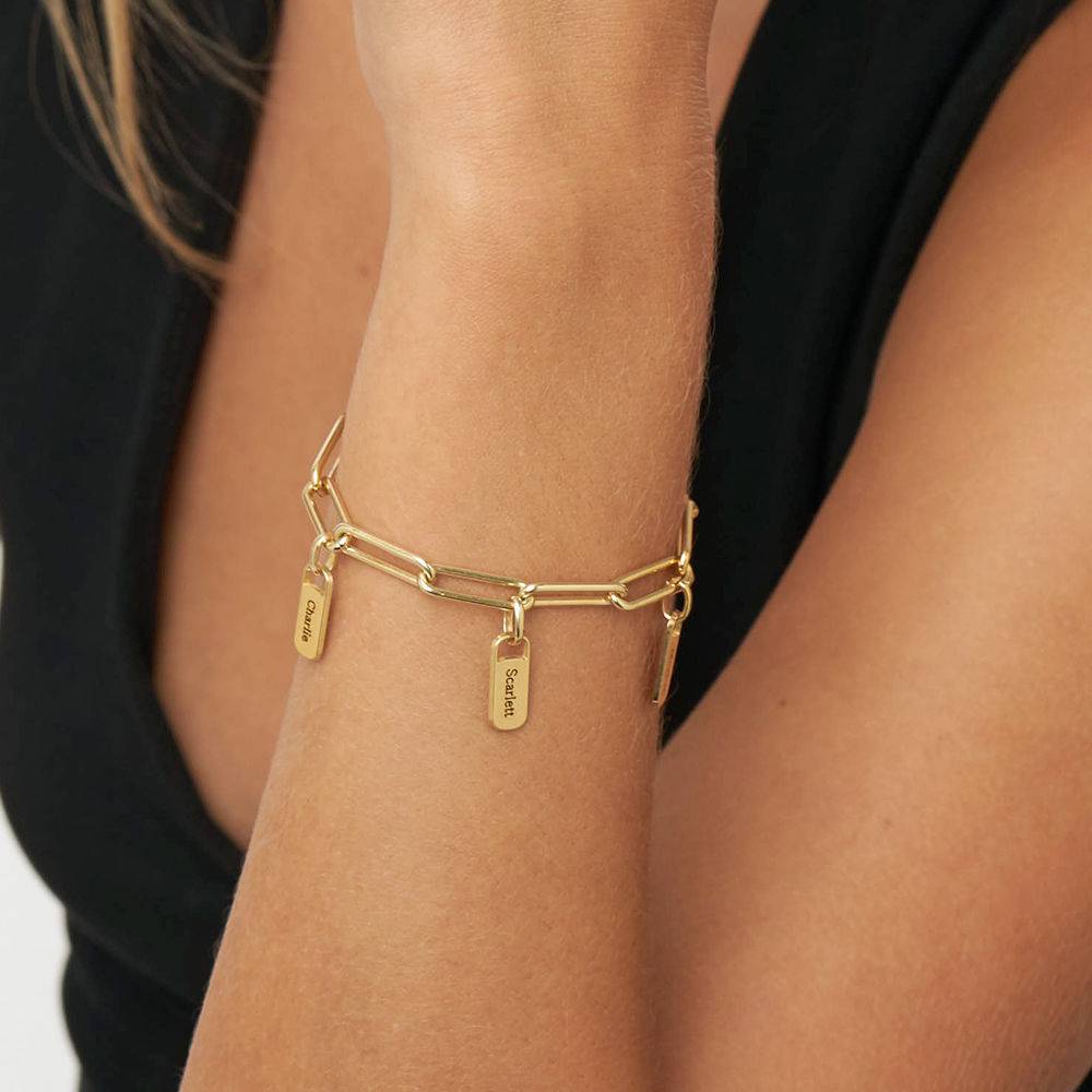 Rory Gliederarmband mit gravierten Charms - Gold-Vermeil-4 Rory Gliederarmband mit gravierten Charms - Gold-Vermeil-4 Produktfoto