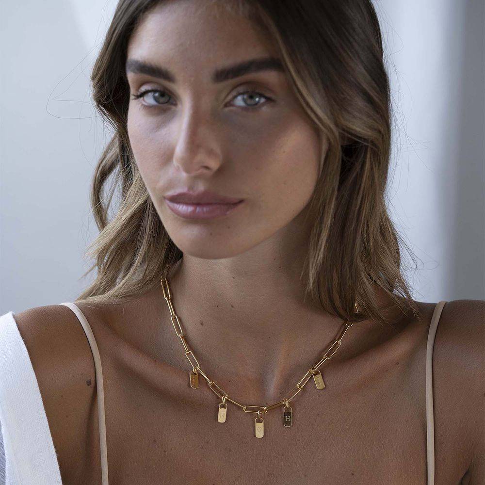 Rory Gliederkette mit personalisierten Tag-Charms - 750er Gold-Vermeil-1 Produktfoto