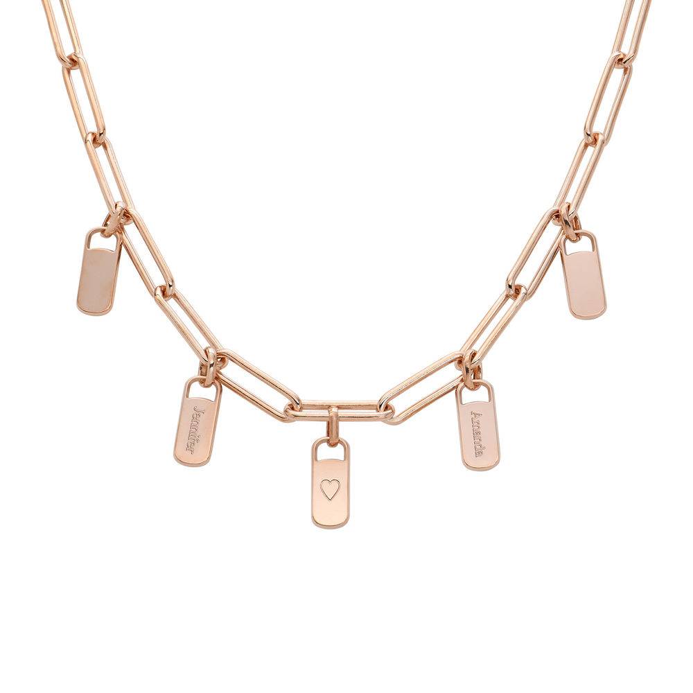 Rory Gliederkette mit personalisierten Tag-Charms - 750er rosévergoldetes Silber-2 Produktfoto