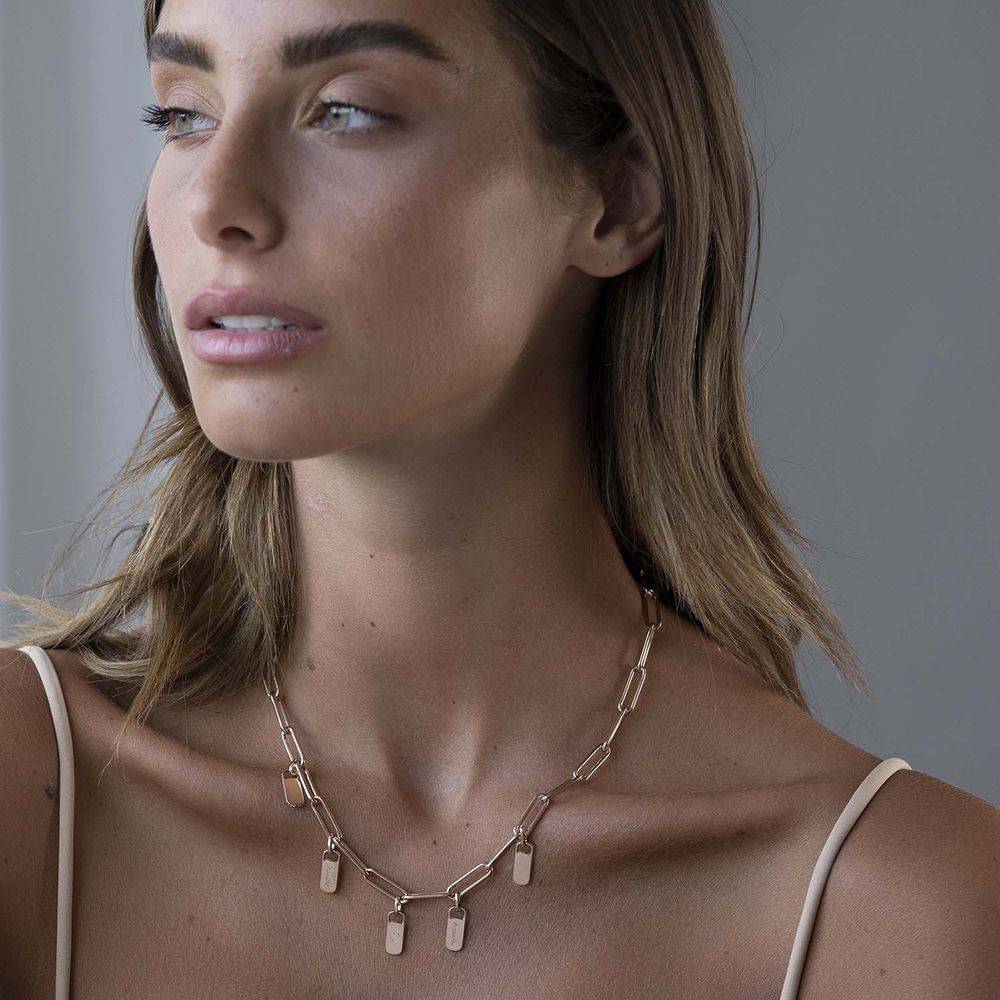 Rory Gliederkette mit personalisierten Tag-Charms - 750er rosévergoldetes Silber-1 Produktfoto