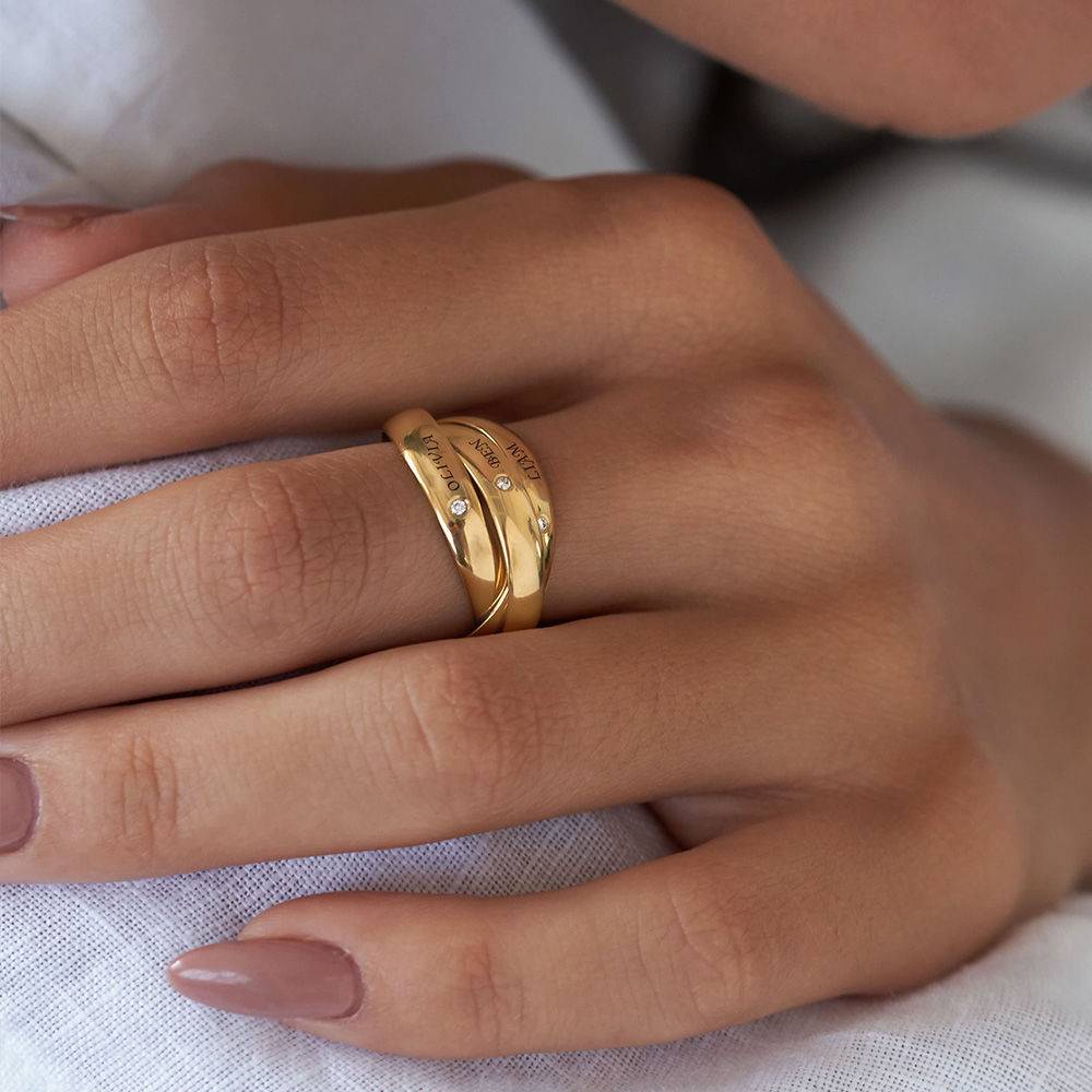 Charlize russischer Ring mit Diamanten - Vergoldet-2 Produktfoto