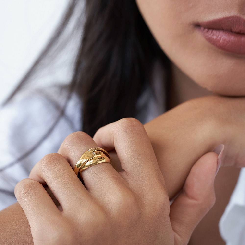 Charlize russischer Ring mit Diamanten - Vergoldet-1 Produktfoto