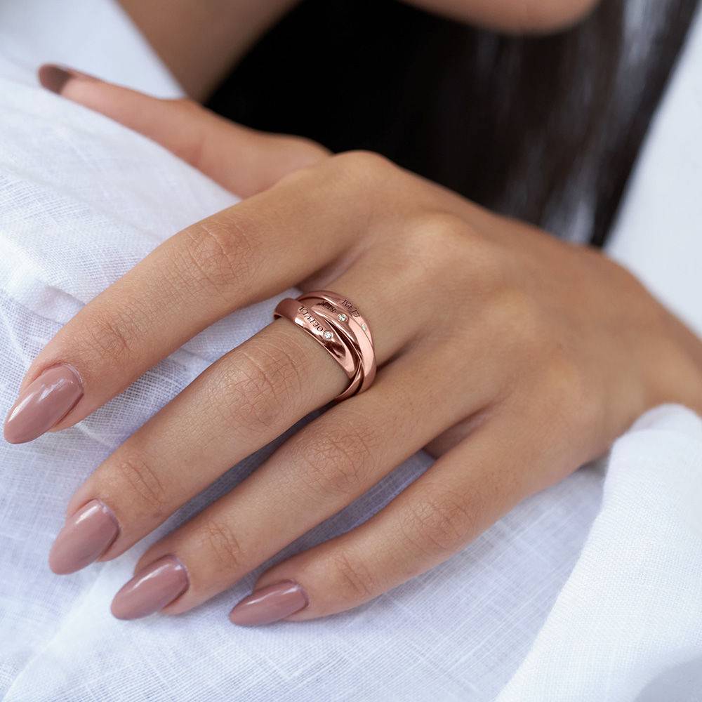 Charlize russischer Ring mit Diamanten - Rosévergoldet-2 Charlize russischer Ring mit Diamanten - Rosévergoldet-2 Produktfoto