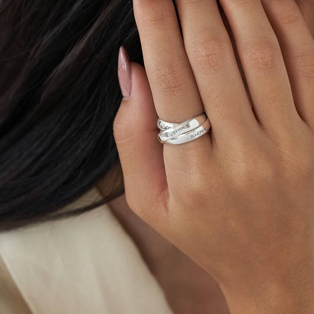 Charlize russischer Ring mit Diamanten - 925er Sterlingsilber-2 Produktfoto