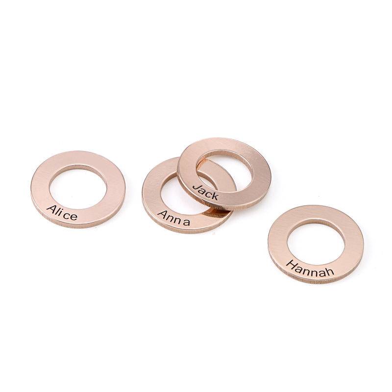 Gravierter Kreis-Charm für Armreif - rosévergoldetes Sterlingsilber-2 Gravierter Kreis-Charm für Armreif - rosévergoldetes Sterlingsilber-2 Produktfoto
