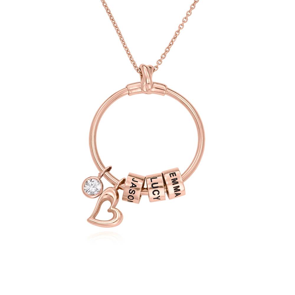 Linda Kreisanhänger-Kette mit gravierten Beads - rosévergoldetes Sterlingsilber-1 Produktfoto