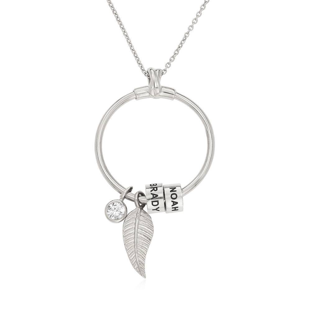 Linda Kreisanhänger-Kette mit gravierten Beads - 925er Sterlingsilber-3 Produktfoto