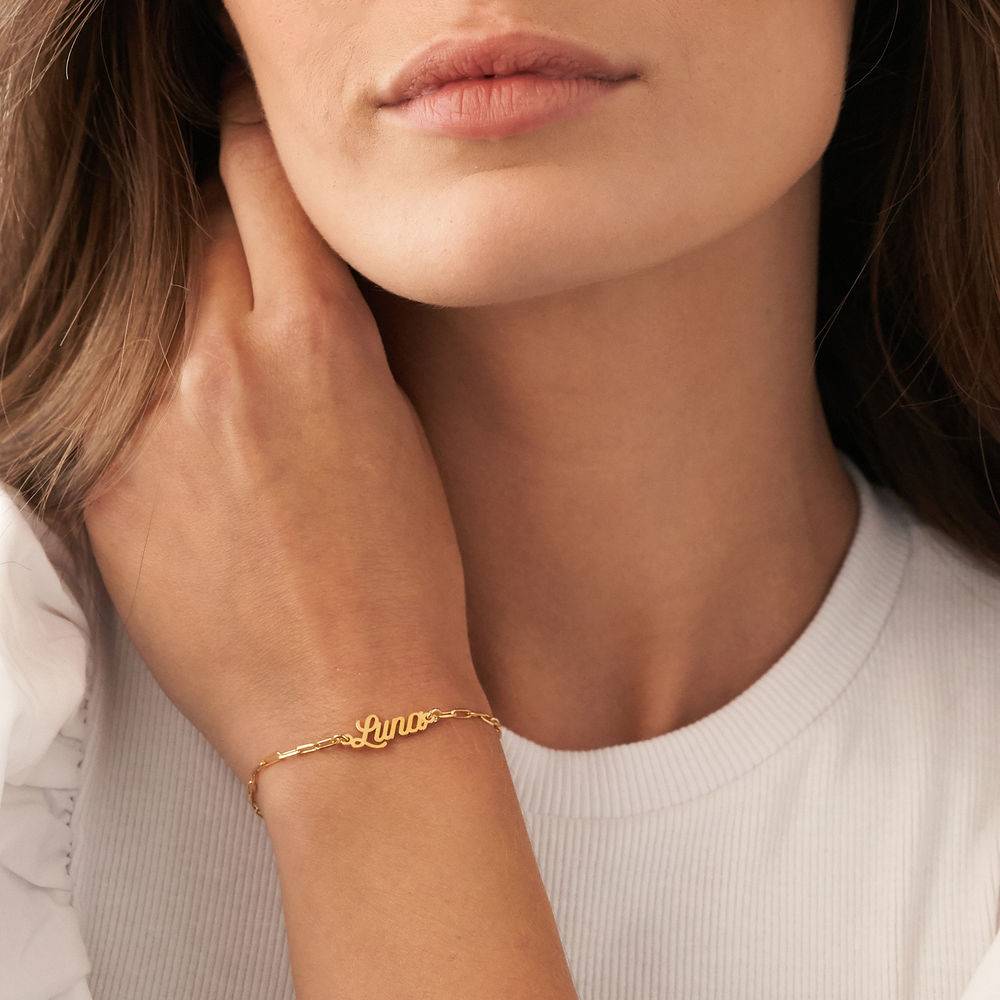 Namens-Gliederarmband / Fußkettchen - Gold-Vermeil-3 Namens-Gliederarmband / Fußkettchen - Gold-Vermeil-3 Produktfoto
