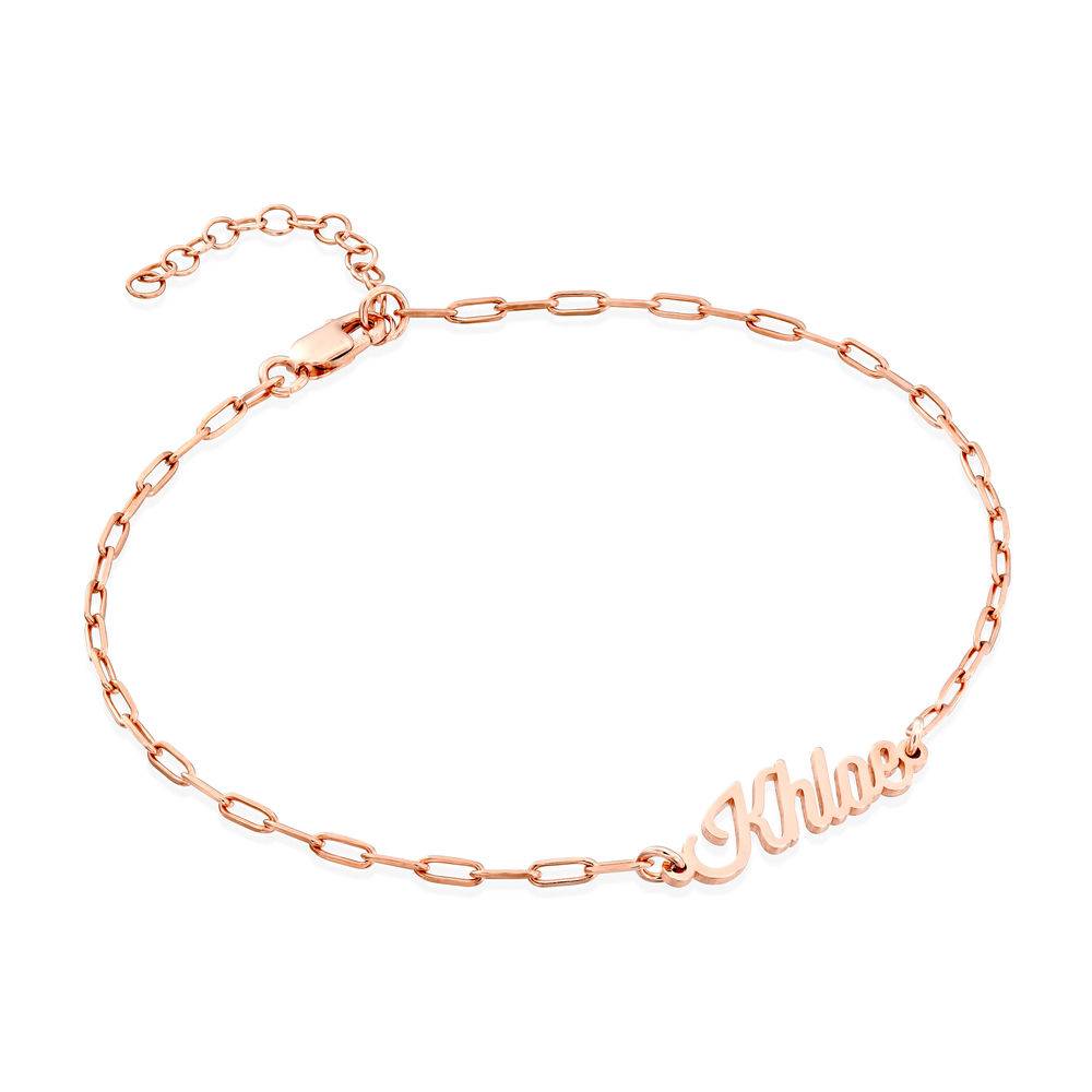 Namens-Gliederarmband / Fußkettchen - rosévergoldetes Sterlingsilber-1 Namens-Gliederarmband / Fußkettchen - rosévergoldetes Sterlingsilber-1 Produktfoto