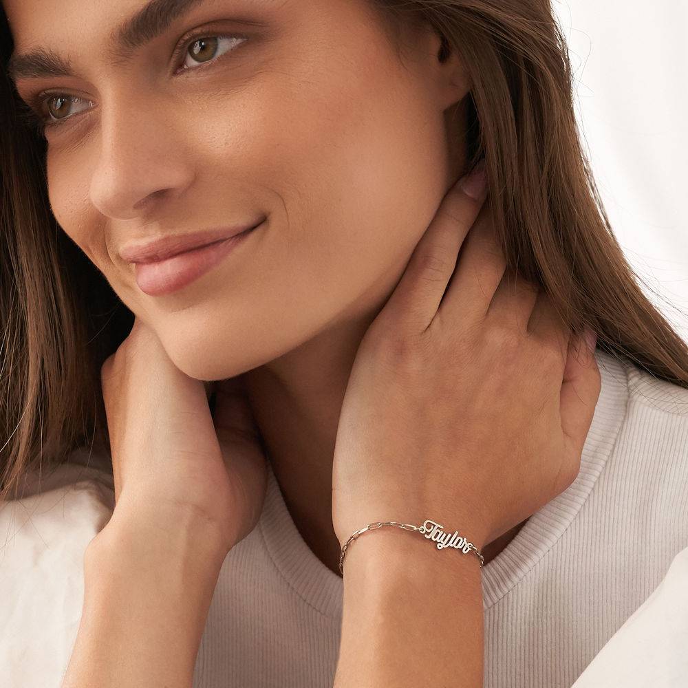 Namens-Gliederarmband / Fußkettchen - 925er Sterlingsilber-3 Produktfoto