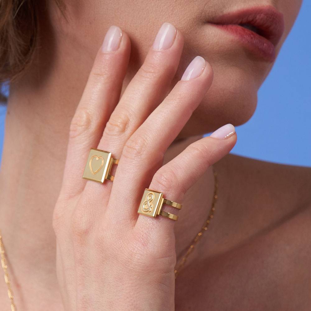 Domino™  Unisex-Würfelring - 750er Gold-Vermeil-9 Produktfoto