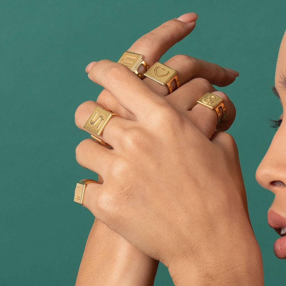 Domino™  Unisex-Würfelring - 750er Gold-Vermeil-7 Produktfoto