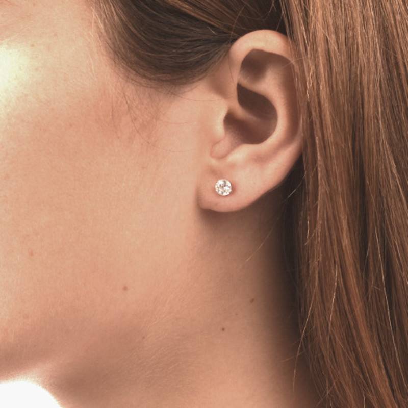 Funkelnde Zirkonia Ohrstecker - 925er Sterlingsilber-1 Produktfoto