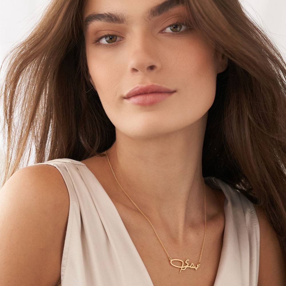 Elegante arabische Namenskette - 417er Gelbgold-2 Produktfoto