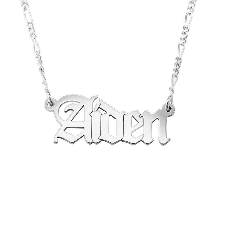 Gotische Unisex Namenskette - 925er Sterlingsilber-1 Produktfoto