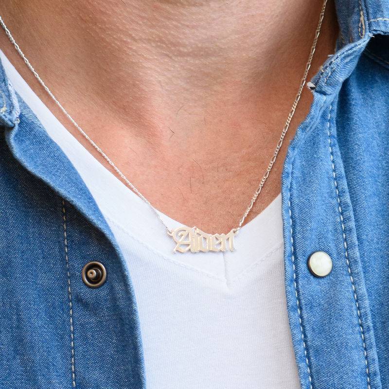 Gotische Unisex Namenskette - 925er Sterlingsilber-3 Produktfoto