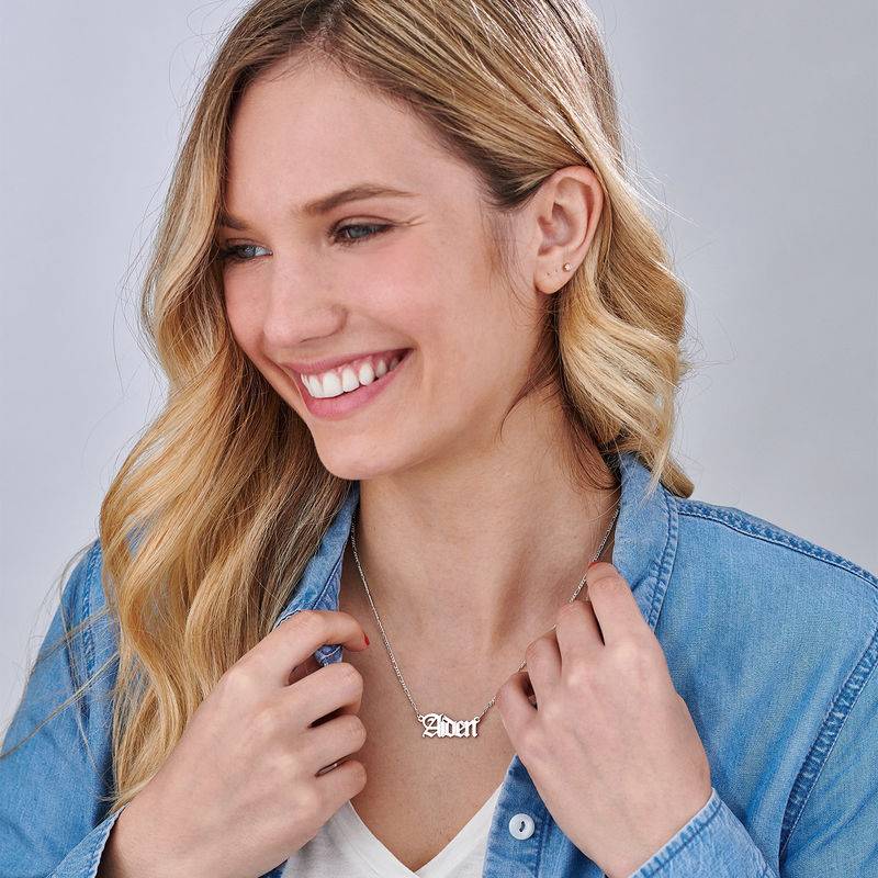 Gotische Unisex Namenskette - 925er Sterlingsilber-4 Produktfoto