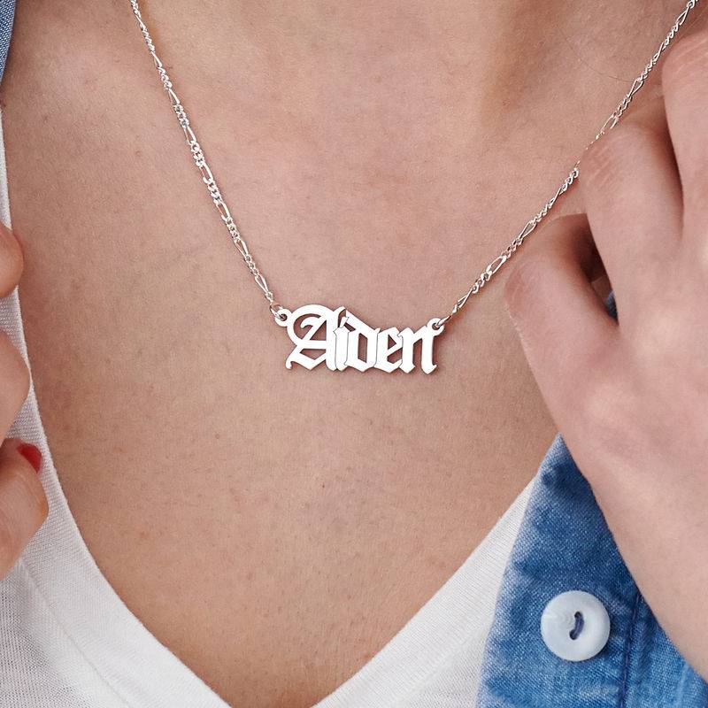 Gotische Unisex Namenskette - 925er Sterlingsilber-5 Produktfoto