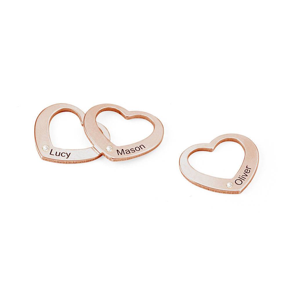 Gravierter Herz-Charm mit Diamant für Chelsea Armreif - - Rosévergoldet-1 Produktfoto