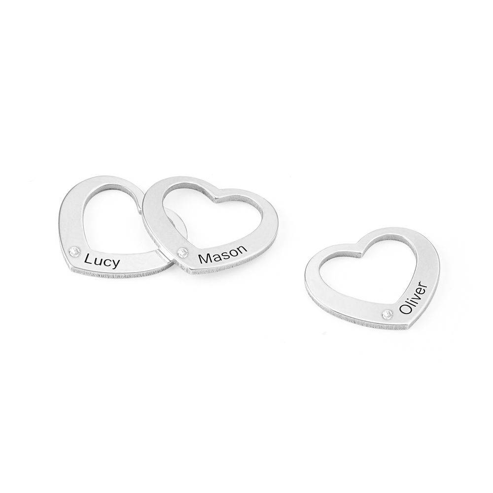 Gravierter Herz-Charm mit Diamant für Chelsea Armreif - Silber-1 Produktfoto