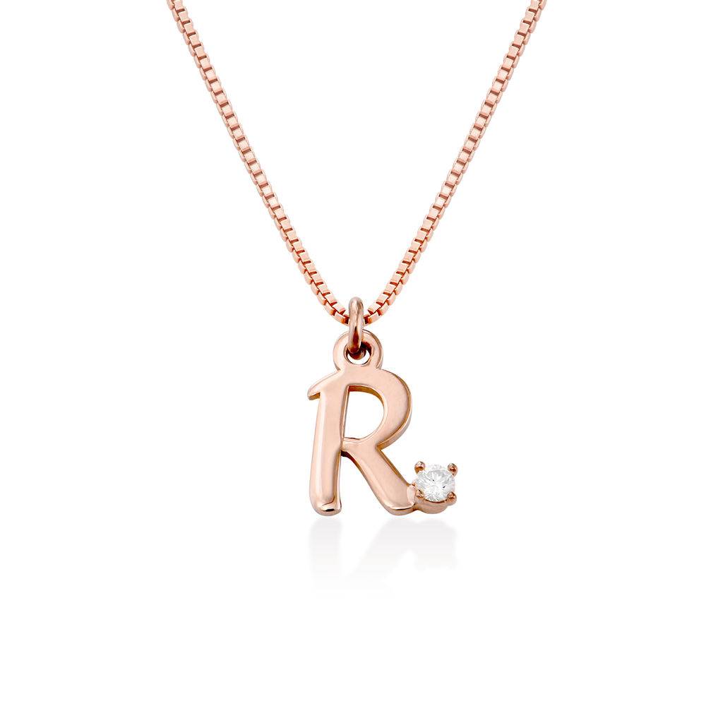 Buchstabenkette mit Labordiamant - rosévergoldetes Sterlingsilber-2 Buchstabenkette mit Labordiamant - rosévergoldetes Sterlingsilber-2 Produktfoto