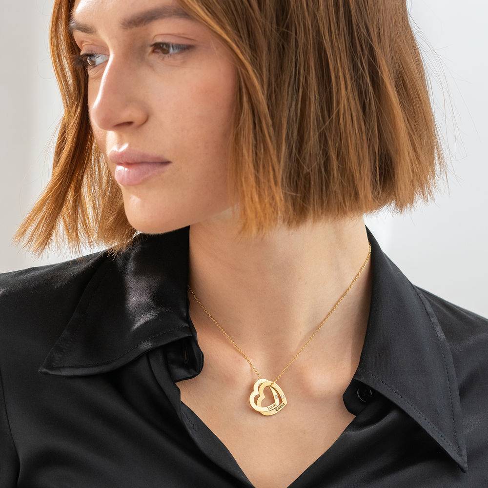 Claire Kette mit verschlungenen Herzen und Labordiamanten - Vergoldet-2 Claire Kette mit verschlungenen Herzen und Labordiamanten - Vergoldet-2 Produktfoto