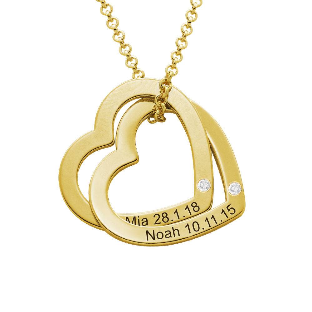 Claire Kette mit verschlungenen Herzen und Labordiamanten - 585er Gelbgold-1 Claire Kette mit verschlungenen Herzen und Labordiamanten - 585er Gelbgold-1 Produktfoto