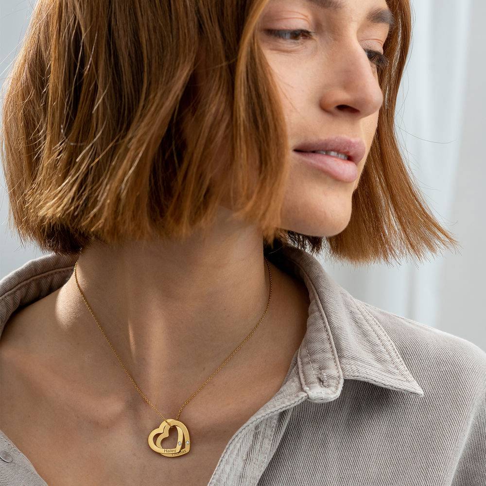 Claire Kette mit verschlungenen Herzen und Labordiamanten - 585er Gelbgold-2 Claire Kette mit verschlungenen Herzen und Labordiamanten - 585er Gelbgold-2 Produktfoto